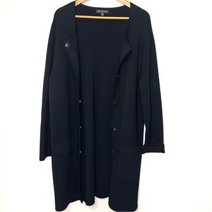 Banana Republic Knit Long Duster Milano Stitch Black Sweater Jacket Coat XL